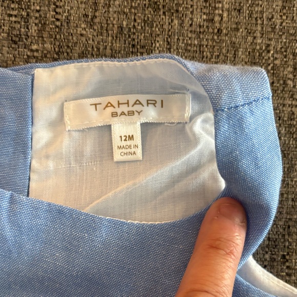 Tahari Blue and White Lace Kids Dress - Picture 2 of 3